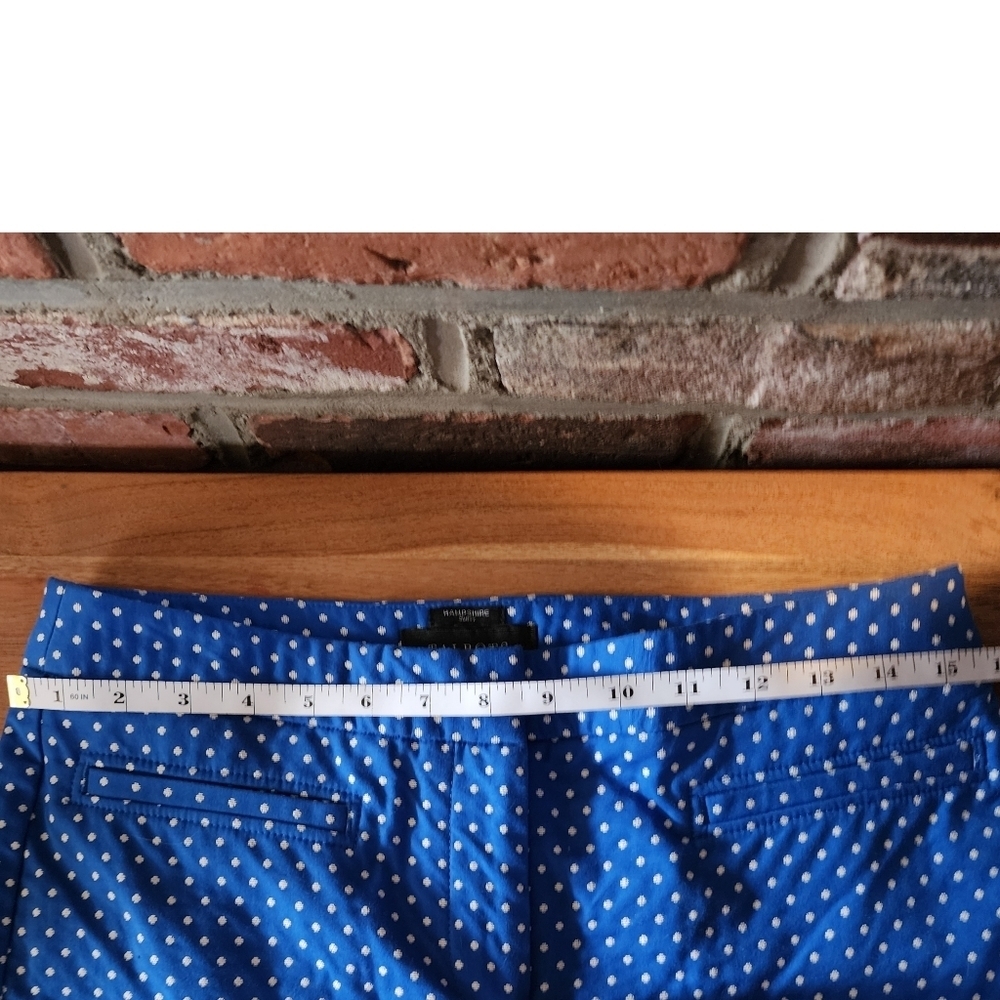 Talbots Women's Hampshire Preppy Curvy Crop Blue Polka Dot Size 2 - Picture 8 of 8